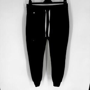 Figs medical, scrubs Zamora Black Joggers with White Drawstring RN# 142256